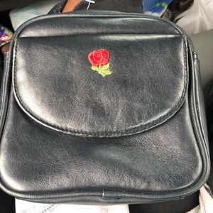 Navy Blue Leather Crossbody Bag